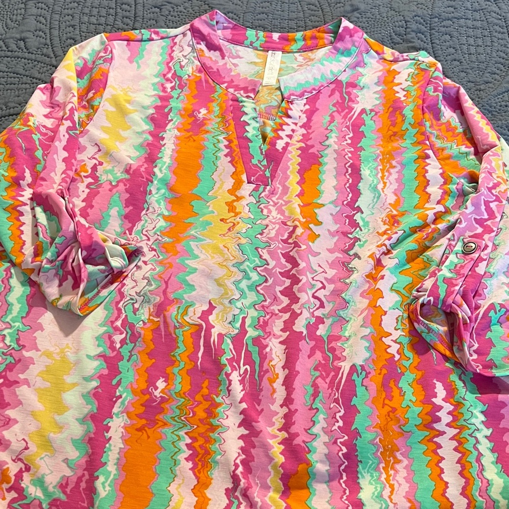 Scarlett Multicolor Abstract Top